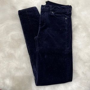 Navy Velvet Pant